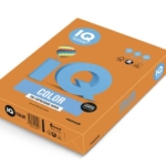 Papier couleur IQ Color Intense Orange OR43 de Mondi, format 42 x 29,7 cm, 80 g/m², carton de 2 500 feuilles, idéal pour impressions laser et jet d’encre.