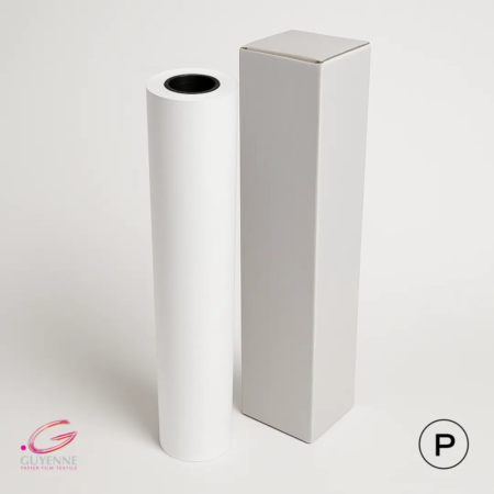 Vinyle adhésif blanc 300g en rouleau, idéal pour signalétique extérieure et décoration de vitrine